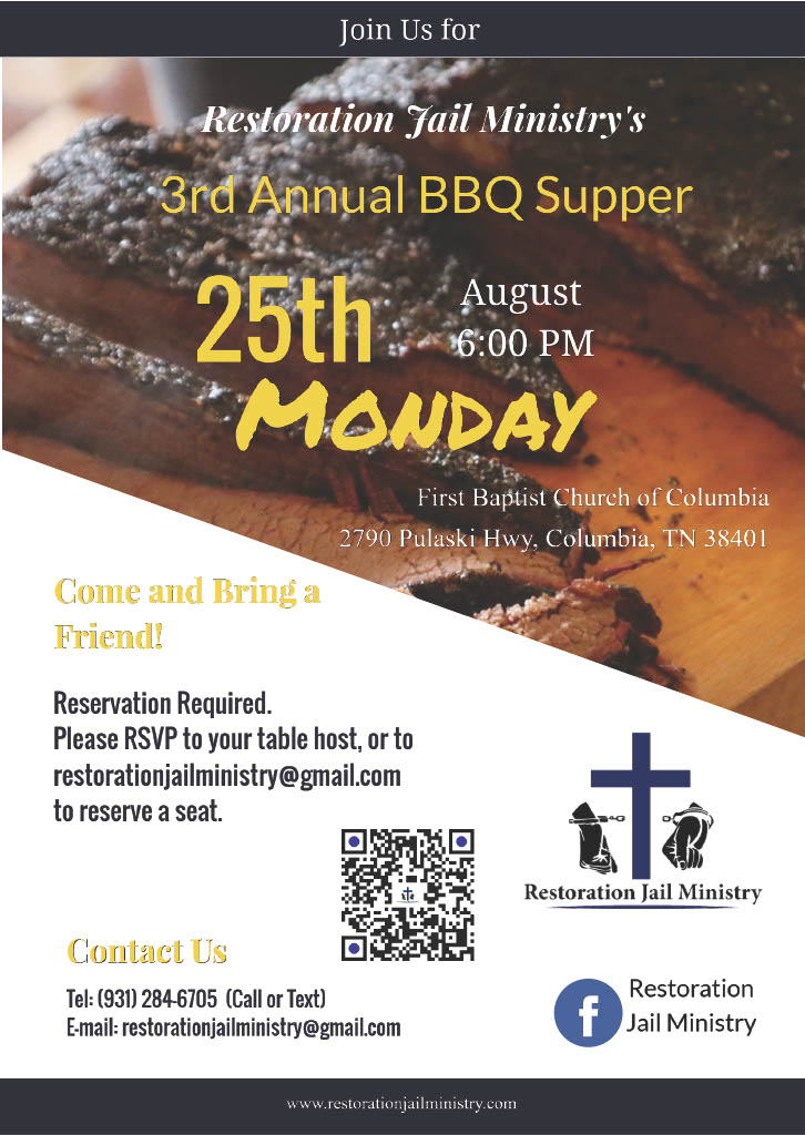 3rd Annual BBQ Supper Fundraiser on 25th of August